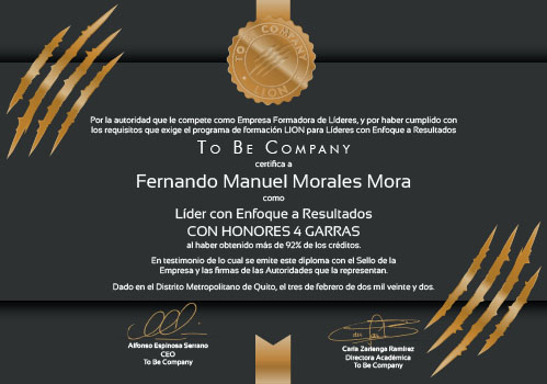 Diploma de certificacion LION